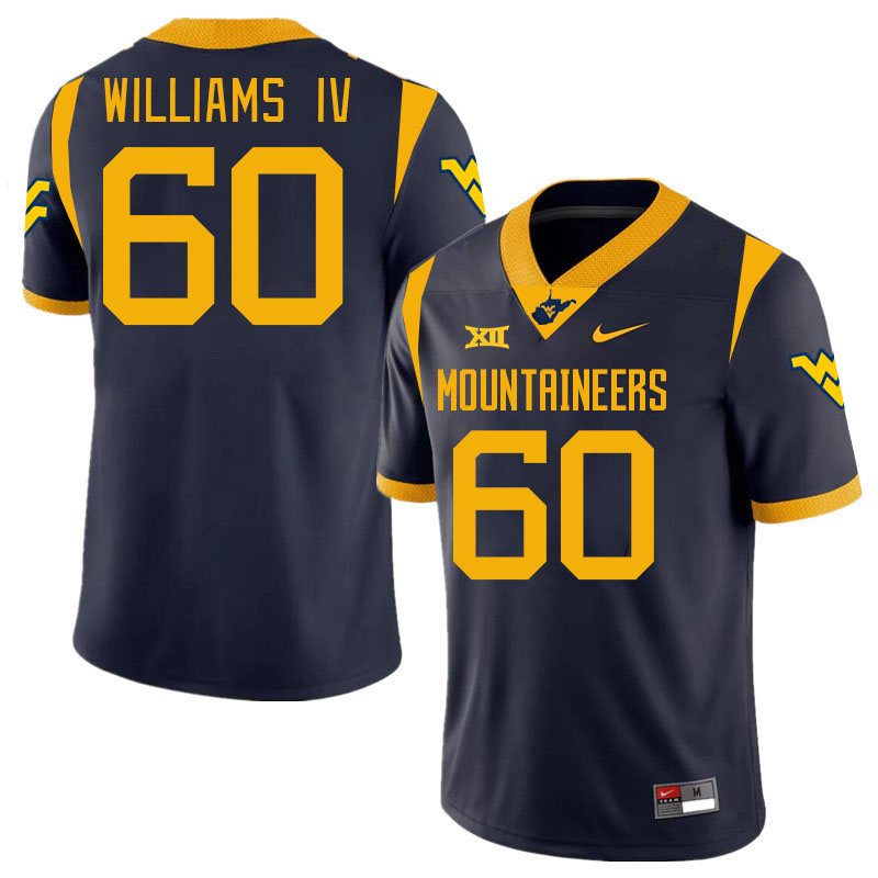 Men #60 Johnny Williams IV West Virginia Mountaineers College 2024 New Uniforms Football Jerseys Sti